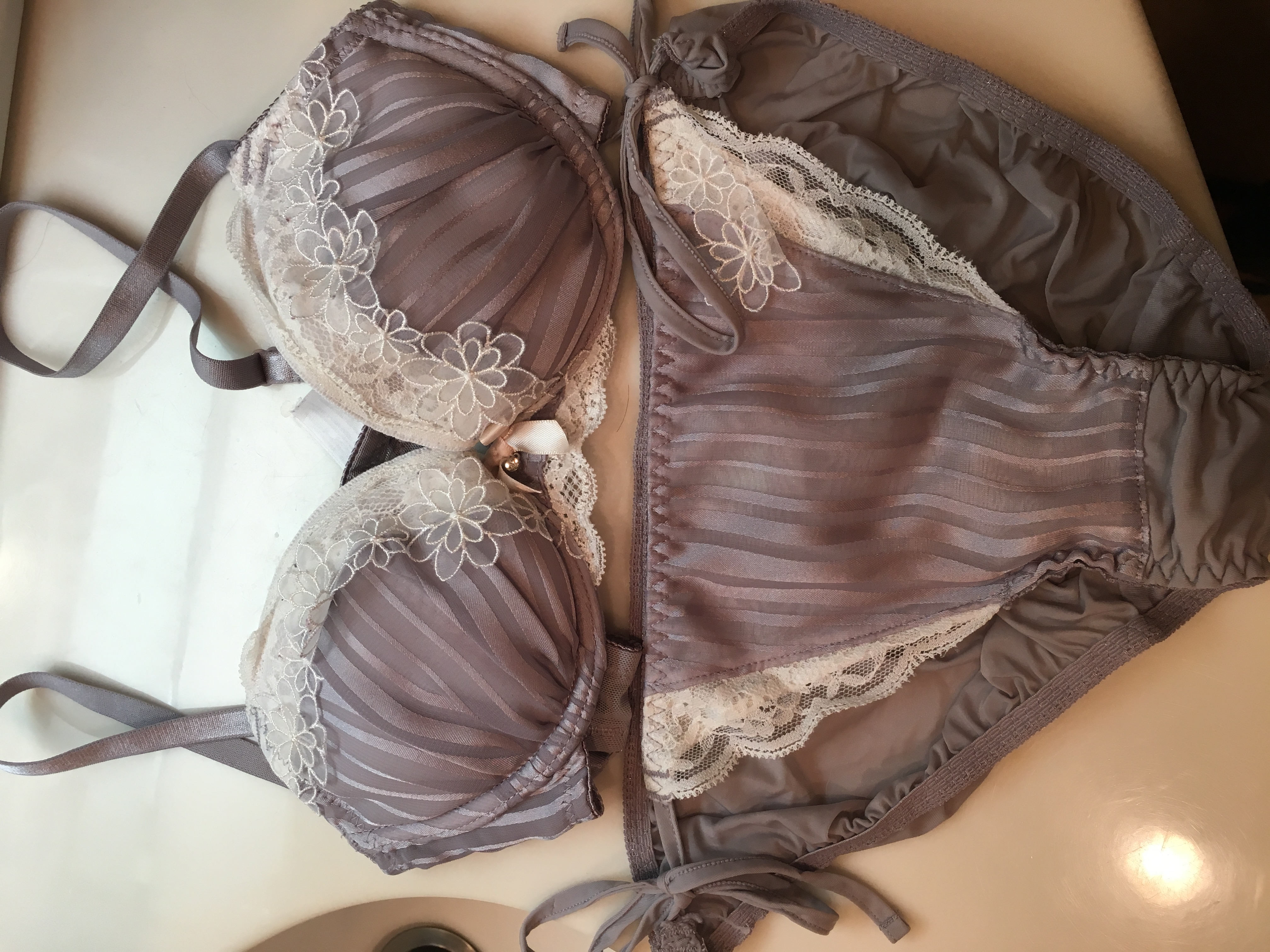 うすいパープル☆ブラ&紐パン☆セット